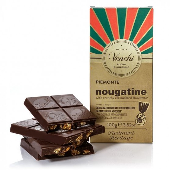 Tavoletta di cioccolato fondente 56% Nougatine 100g Venchi