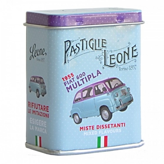 Pastiglie Leone Lattina mignon "Fiat 600 Multipla" 1955 Miste Dissetanti