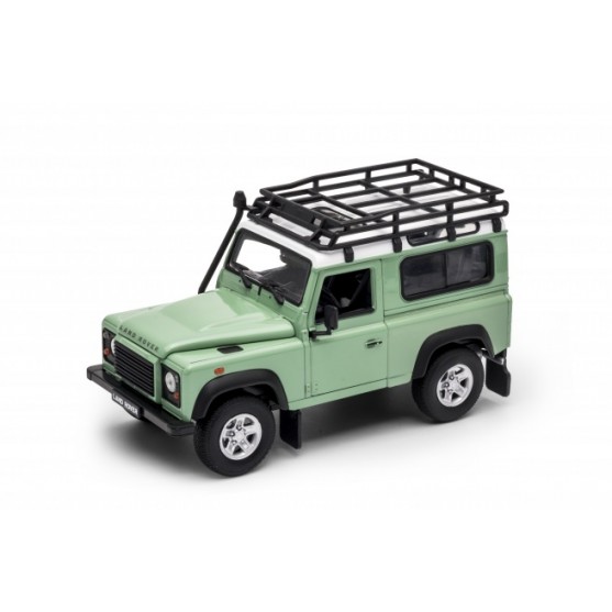 Land Rover Defender Off Road with roof rack green/white 1:24