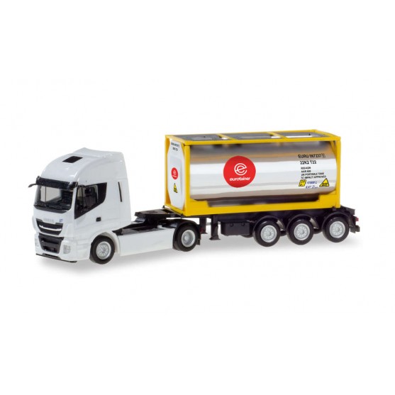 Iveco Stralis XP chrome tank container semitrailer "Eurotainer" 1:87