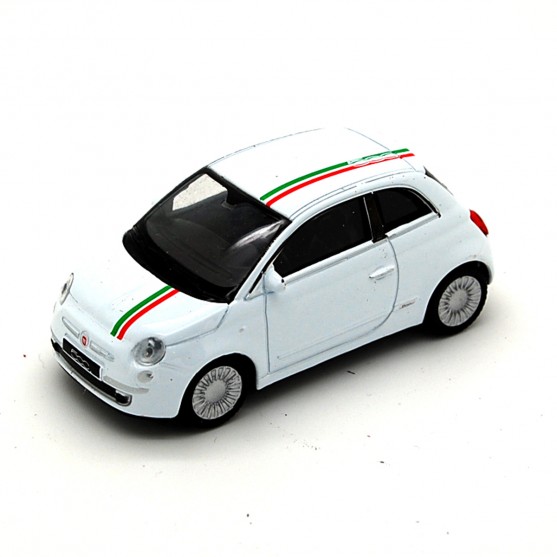 Fiat Nuova 500 2007 white Italian stripes 1:43