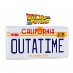 Targa in metallo "Outatime California" dal fim "Ritorno al futuro"