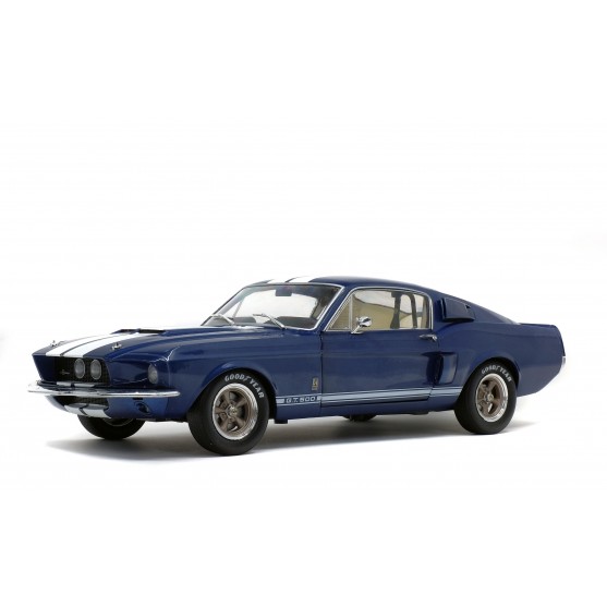 Shelby Mustang GT 500 1967 Nightmist Blue - Light Gray Stripes 1:18