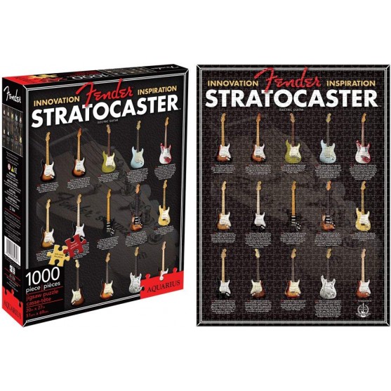 Fender Stratocaster Guitar & collage puzzle double size 600pz Aquarius