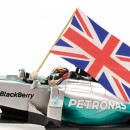 Mercedes Amg Petronas W05 F1 2014 Winner Abu Dhabi Lewis Hamilton + con bandiera 1:18