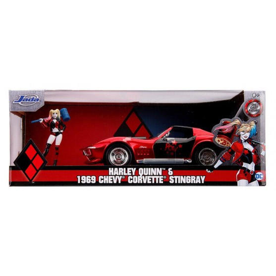 Chevy Corvette Stingray 1969 with Harley Queen Figure 1:24