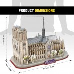Notre Dame Parigi Cubic Fun 3D Puzzle 24 cm h