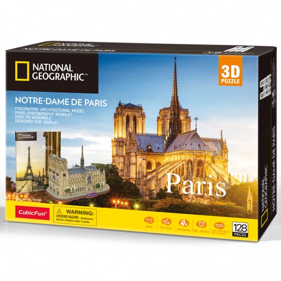 Notre Dame Parigi Cubic Fun 3D Puzzle 24 cm h