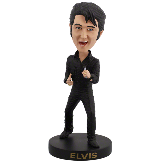 Elvis Presley Black Leather 1968 Statuina Bobblehead testa oscillante