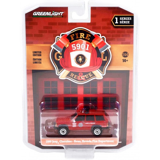 Jeep Cherokee 1990 "Reno Nevada Fire Department" Red 1:64