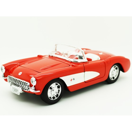 Chevrolet Corvette 1957 Red - White 1:24