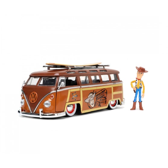Volkswagen T1 Samba MiniBus 1962 with Woody Toy Story Figure 1:24