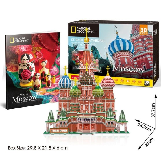 Cattedrale di San Basilio Mosca Cubic Fun 3D Puzzle 37 cm h National Geografic