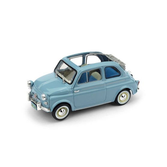 Fiat Nuova 500 America aperta 1958 Celeste chiaro 1:43