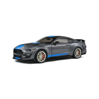 Shelby Mustang GT500 KR 2022 silver grey metallic - blue 1:18