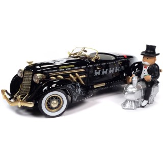Auburn 851 Speedster Black with Monopoly Graphics & Mr. Monopoly 1:18