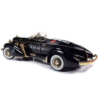 Auburn 851 Speedster Black with Monopoly Graphics & Mr. Monopoly 1:18
