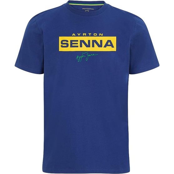 Ayrton Senna T-shirt F1 Blu...