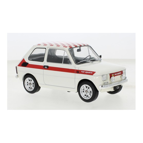 Fiat 126 prima serie Abarth 1972 White Red 1:18