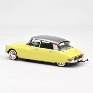 Citroën DS 19 1960 Jonquille Yellow + Caravan Digue Panoramic 1:18