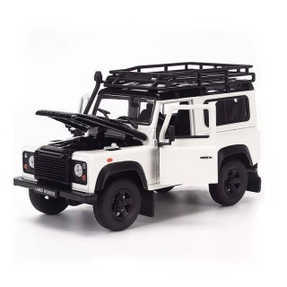 Land Rover Defender Off Road with roof rack white 1:24