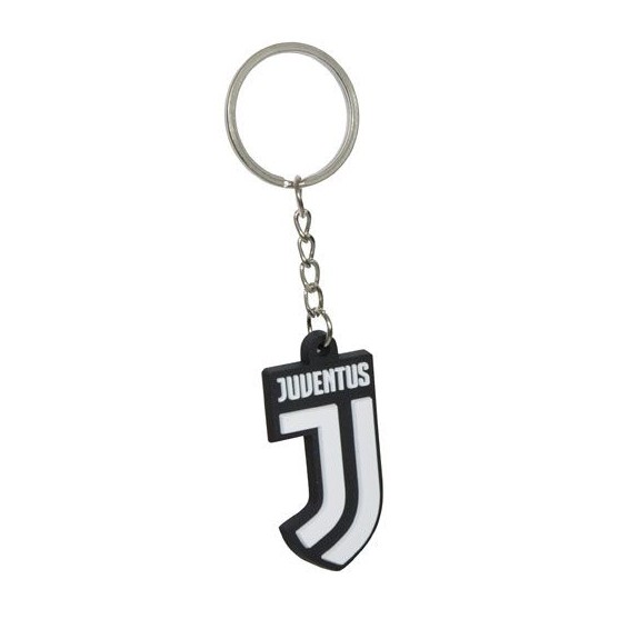 Portachiavi in gomma morbida con logo ufficiale Juventus FC