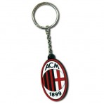 Portachiavi in gomma morbida con logo ufficiale Milan AC