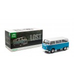 Volkswagen type T2 bus "Lost" azzurro-bianco 1:18