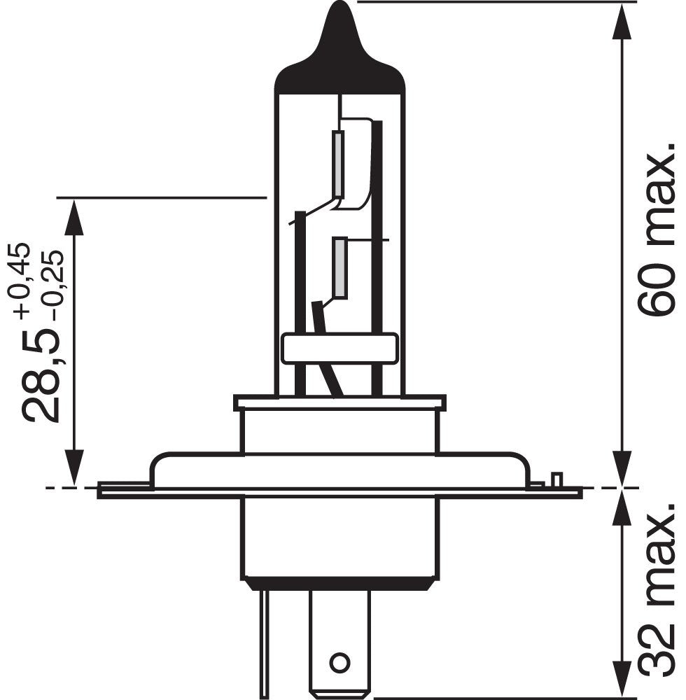 Lampadina Alogena Bosch H4 12V/60-55W - 13432
