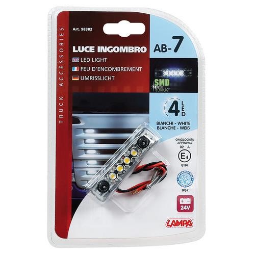 Luce Ingombro AB-7 a 4 Led 24V Bianca - 17445