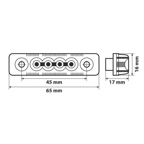 Luce Ingombro AB-7 a 4 Led 24V Bianca - 17446