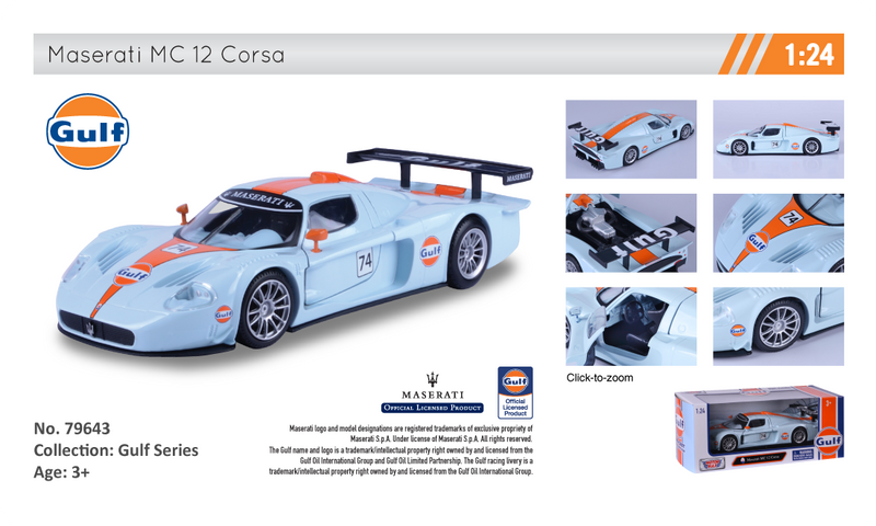 Maserati MC12 Corsa "Gulf" light blue/orange 1:24 - 17549