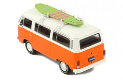 Volkswagen Kombi T2 Kimbi 1975 arancio-bianco con Surf 1:43 - 20221