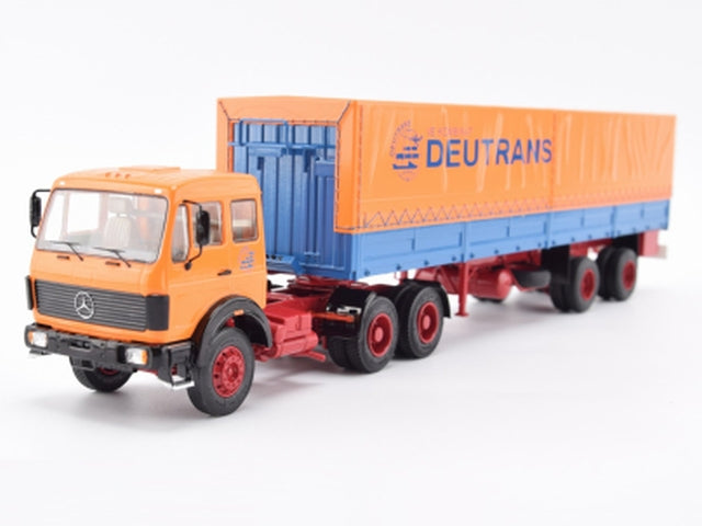 Mercedes Ng 2232 Truck With Trailer Deutrans 1980 Orange Blue  1:43-1