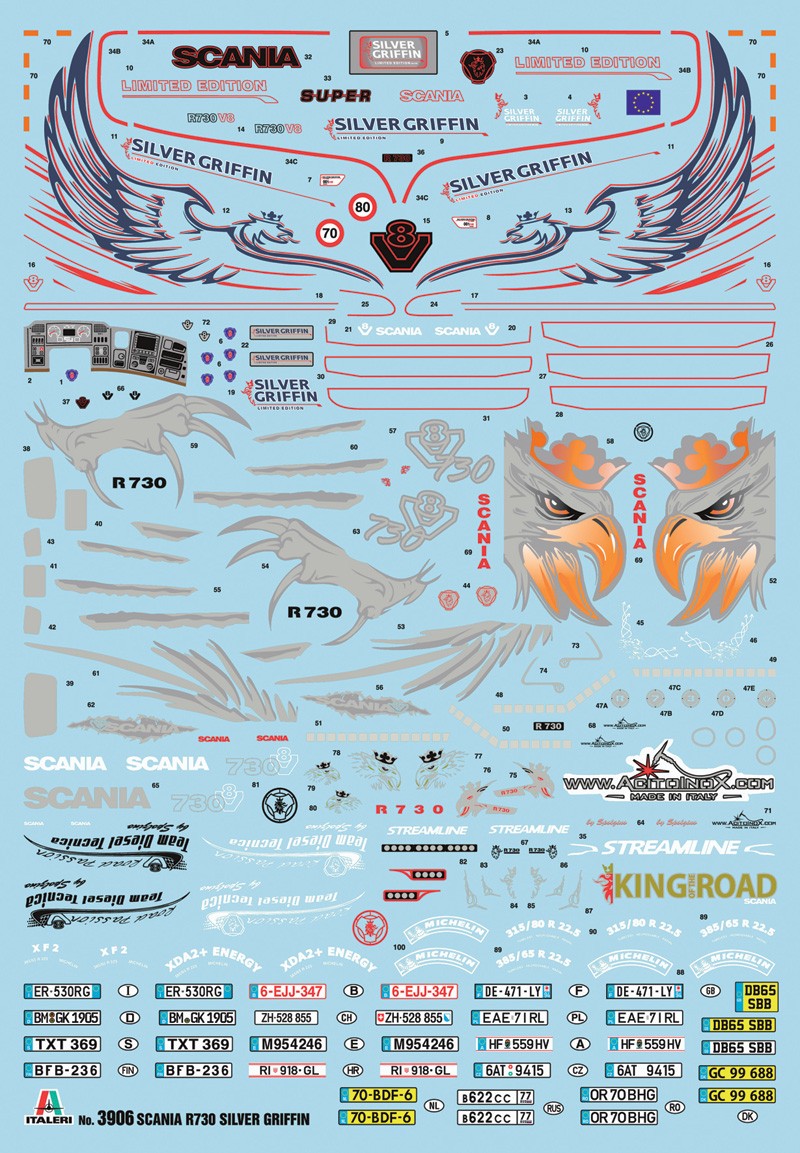 Scania R730 V8 Streamline “Silver Griffin” Kit 1:24 - 23651