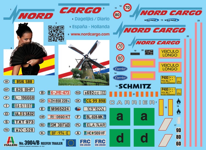 Rimorchio Frigo Moderno Kit 1:24 - 23800