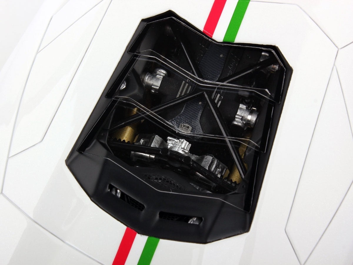 Lamborghini Aventador LP 700-4 2012 Bianco Opalis Italian Stripes 1:18 - 24018
