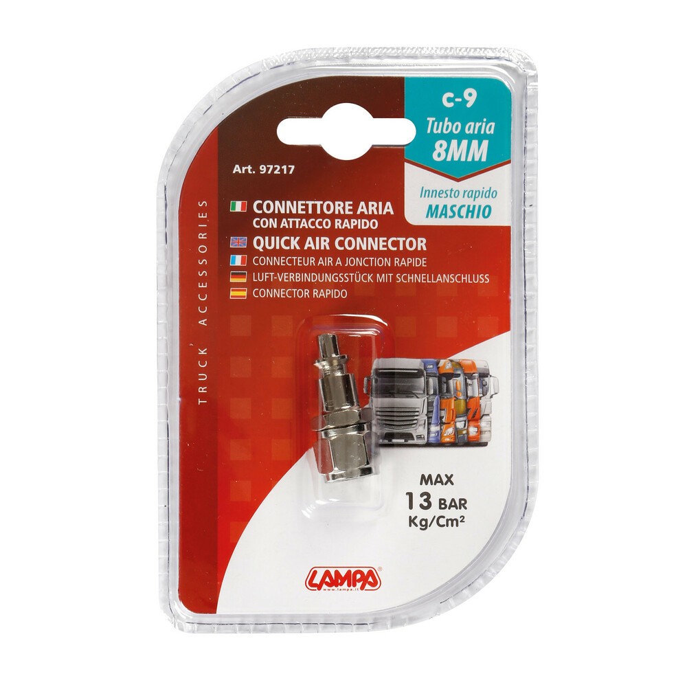 Connettore Lampa C-9 connettore aria per tubo Ø 8 mm ad attacco rapido maschio - 25638