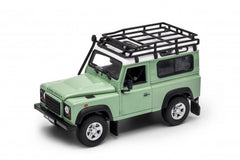 Land Rover Defender Off Road with roof rack green/white 1:24 - 25712