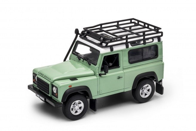 Land Rover Defender Off Road with roof rack green/white 1:24 - 25712