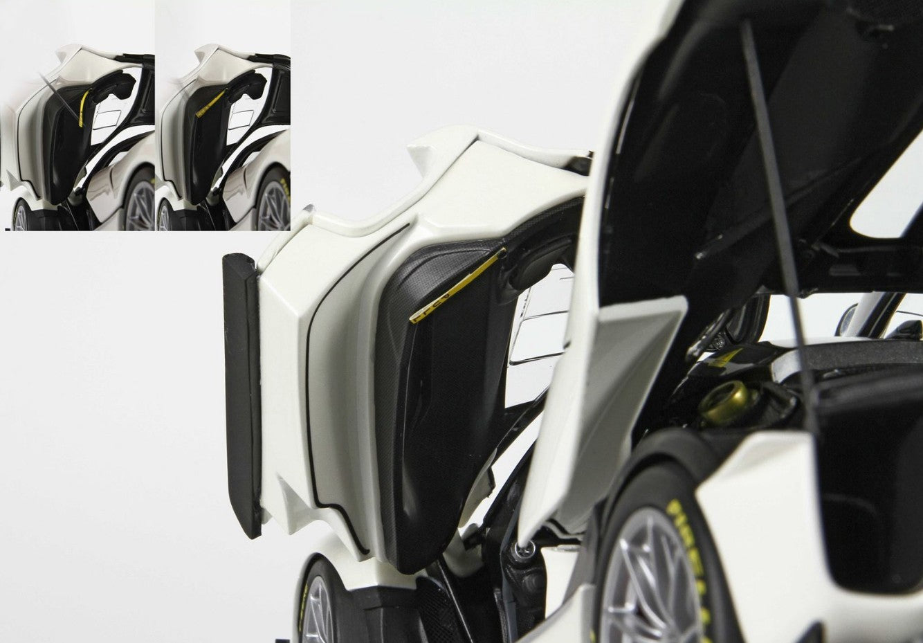 Ferrari FXX K Evo Presentazione 70 white stripes black 1:18 - 26889