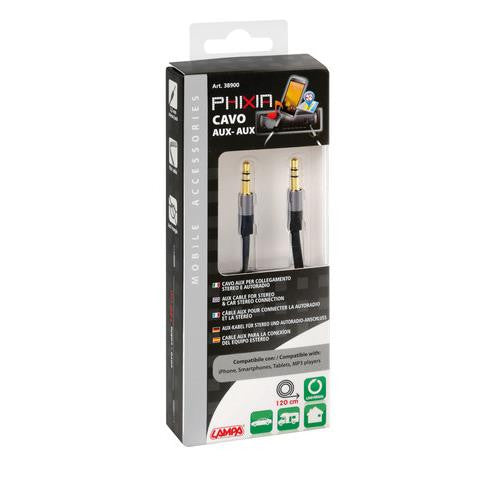 Phixia cavo audio AUX-AUX 120 cm nero - 2735