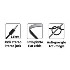 Phixia cavo audio AUX-AUX 120 cm nero - 2736