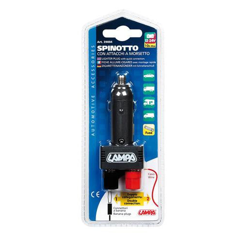 Spinotto per presa accendisigari con attacchi a morsetto 12/24V - 2746