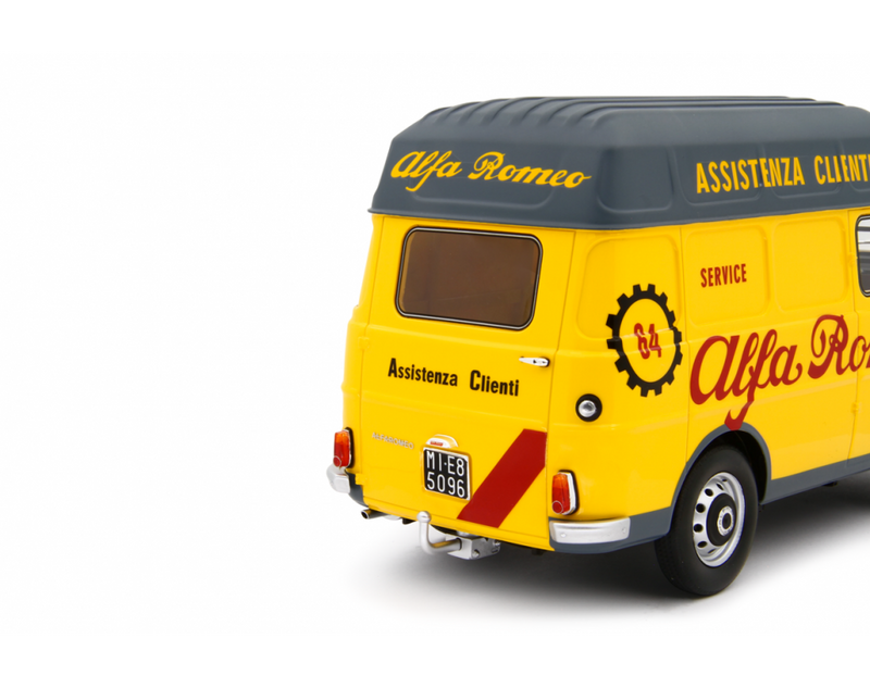 Alfa Romeo F12 Autocarro Tetto Sopralzato 1967 Assistenza Clienti Giallo 1:18-6