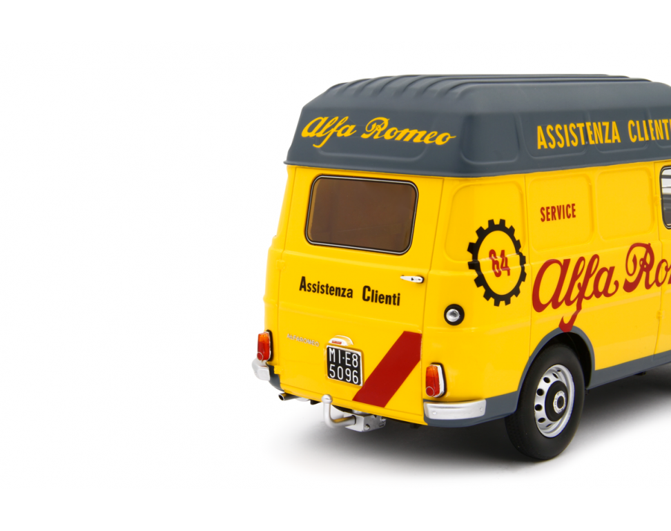 Alfa Romeo F12 Autocarro Tetto Sopralzato 1967 Assistenza Clienti Giallo 1:18-6