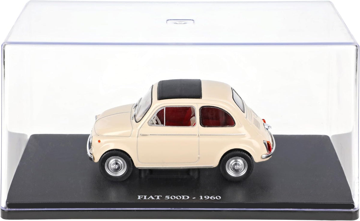 Fiat 500D 1960 Crema 1:24 Edicola con Vetrina-2