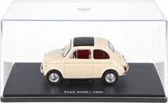 Fiat 500D 1960 Crema 1:24 Edicola con Vetrina-2