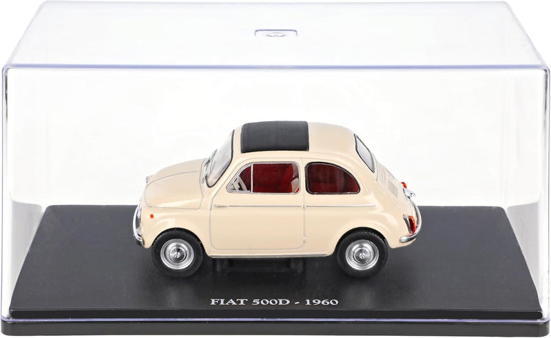 Fiat 500D 1960 Crema 1:24 Edicola con Vetrina-2