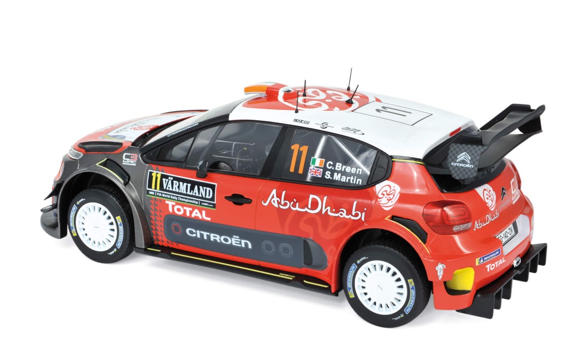 Citroën C3 WRC 11 Rallye de Suède 2018 C.Breen - S.Martin 1:18 - 30002
